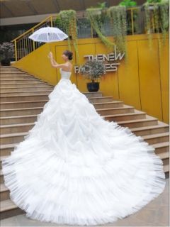 Long train New design 2011 White/ivory Wedding Dress size 6 8 10 12 14