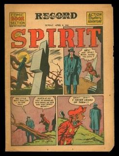 THE SPIRIT SECTION 4/8 4.5 VG+ 1945 WILL EISNER LOU FINE