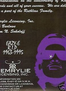 EAZY E 1963 1995 R.I.P. Promo Poster Ad NICE TRIBUTE