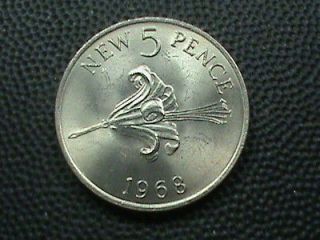 GUERNSEY 5 pence 1968 bu or 10 pence 1992 or 20 pence 2009 bu ( READ
