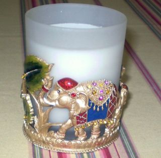 Rare Lord & Taylor Elephant Design Candle Holder & Candle Goes w