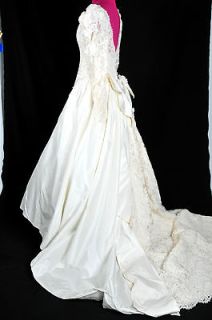 Z80 VTG 40s Chantilly Lace romantic wedding gown dress S XS IVORY