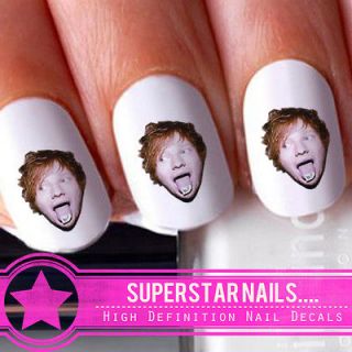 20x Ed Sheeran Singer Pop Nail Art Decals Wraps Stickers Water