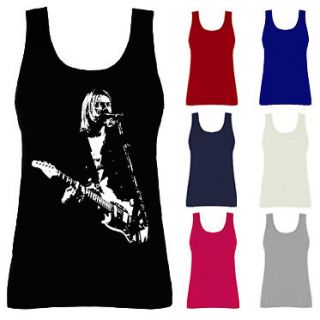 Womens Kurt Cobain Nirvana Grunge Rock Icon Vest Tank Top NEW UK 8 18