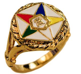 Order of the Eastern Star Ring OES 18K gold overlay size 11