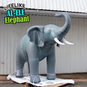 Tall Inflatable Lifelike Elephant Realistic Animal Safari Negative