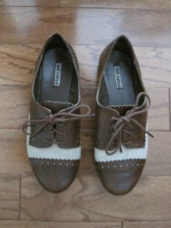Not Rated Womens Size 7.5 Brown/Cream Synthetic Oxfords Shoes