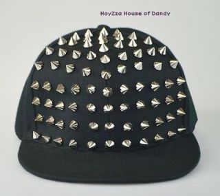 Conical Decoration SPIKE Caps Flat Bill Snapback Hats(Gold, Silver