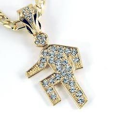 Newly listed Mens Gold Filled Iced Out LMFAO Shuffle 24 Figaro Chain