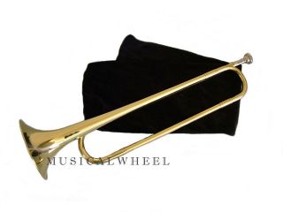 CAVALRY Trumpet BUGLE   Gold Lacquer Finish   Brand New