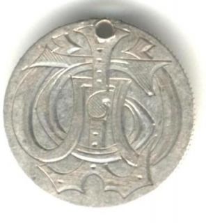 ORNATE 1887 SEATED DIME  LOVE TOKEN