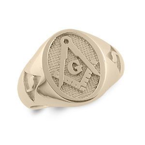 Mens 10K Solid Gold Masonic Ring Scottish Rite 14Th Degree YOD