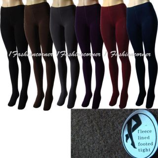 L38 Winter,Seamless,Thick,Fleece Lined Footed Tights L/XL.Black,Brown