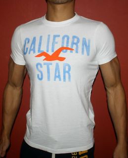NWT HOLLISTER HCO MUSCLE FIT T SHIRTS GRAPHICS CALIFORNIA STARS WHITE
