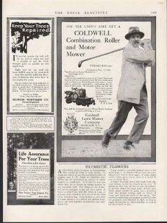 1914 COLDWELL MOWER EDWARD RAY GOLF SPORT LAWN GREEN COURSE CLUB