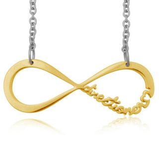 STAINLESS STEEL GOLD PLATED INFINITE DIRECTIONER NECKLACE 5.34 GRAMS