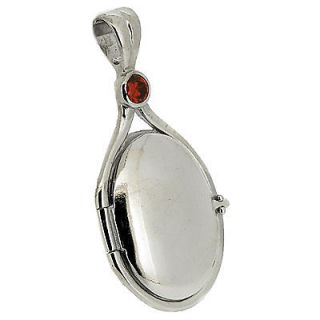 925 Sterling Silver Red CZ Locket H2O Just Add Water Mermaids Pendant