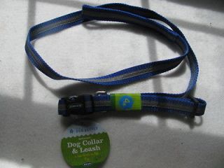 Navy Royal Blue Refective 4 ft. Leash & Matching Collar 14   23 Neck