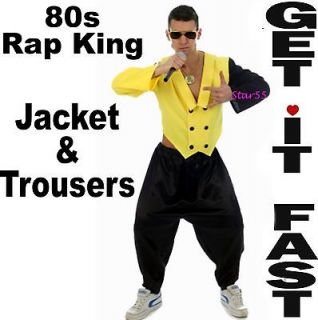 80s 90s Rap King Rapper MC Hammer Fancy Dress Costume M/L
