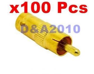 50 Pcs Gold BNC Female Jack to RCA Male Plug Coax Adapter RF connector
