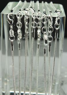 925 Sterling_ Silver Snake Chain Necklace 16 chaine*