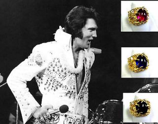 ELVIS ON TOUR Aloha CONCERT NUGGET Ring RIGHT HAND RUBY SAPPHIRE ONYX