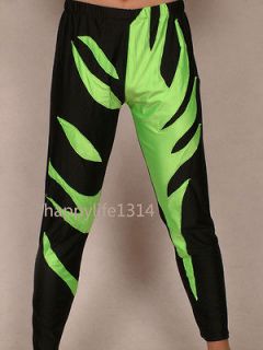 Lycra spandex zentai wrestling tights/pants green/black S XXL Sz S XXL