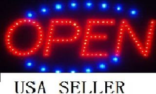 ANIMATED LED NEON LIGHT LIGHTED OPEN SIGN 19X10 ON/OFF SWITCH /CHAIN