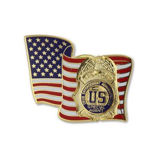 US DEA Lapel BADGE / U.S. FLAG PIN FEDERAL DOJ FBI MARSHAL SECRET