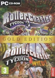 ROLLERCOASTER TYCOON 3 GOLD & WILD EXPANSION PC NEW