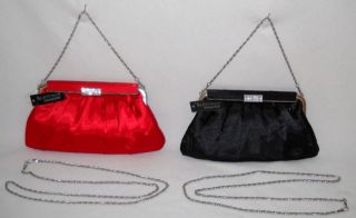 Joymax SATIN Evening Bag CLUTCH, SMALL AND LARGE CHAIN