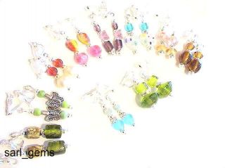 50 PAIRS CLIP ON SILVERS & GLASS EARRINGS ~ WHOLESALE