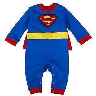 Boys Easter Costume Superman with red cape cute Clothes size90(12