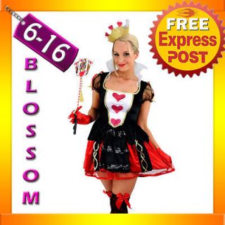 E80 Queen of Hearts Alice In Wonderland Ladies Fancy Dress Costume