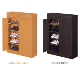 SHOE STORAGE CABINET STAND BIN RACK NEW BEECH OR BROWN COLOR