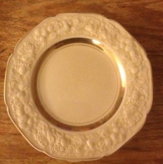 Crown Ducal Florentine England Cream, Gold Dessert Plates