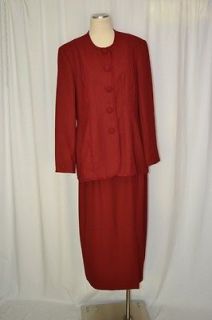 DONNA VINCI COUTURE BERRY CHURCH EMBROIDERED SKIRT SUIT WOMEN SZ 14