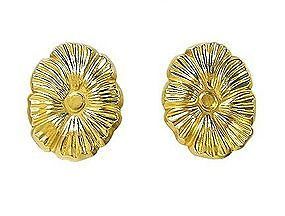 Lalaounis 18K Gold Floral Clip Back 18K Gold Earrings