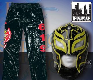 WWE Rey Mysterio Blck & Yellow Rep Kid Size Mask & Pant