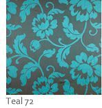 TEAL floral flowers jacquard upholstery curtain Roman blinds bed