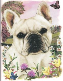 WOMENS DOG BREED IN FLOWERS/BUTTERFLIESFRENCH BULLDOG V NECK SHIRTS