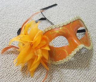Feather Venetian Costume Cosplay Party Ball Masquerade Gold Mask