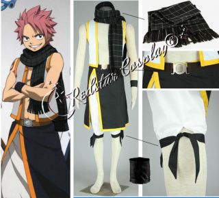 Fairy Tail Natsu Dragneel Cosplay Costume Black Ver.  Whole outfit or