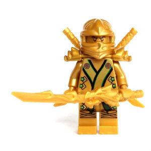 Lego Ninjago Gold Lloyd kx kimono minifigure w/ 3 golden swords new