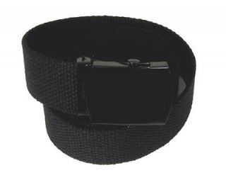 MILITARY ARMY WEB BELT BLACK BUCKLE 56 inches Adjust To Your Size
