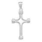 Stunning Bold Silver Cross Highly Polished with Wrapped Ends Necklace