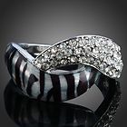 Arinna leopard fashion finger Ring white gold GP 18K Swarovski Crystal
