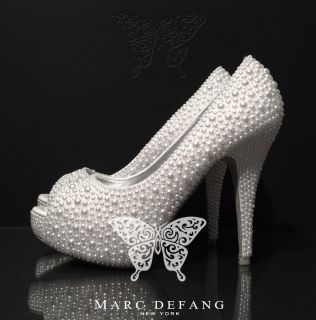 the Classic OFF White Pearl Bridal heels
