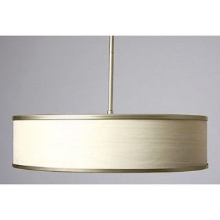 Off White Round Drum Chandelier Pendant Ceiling Fixture Gold Finish