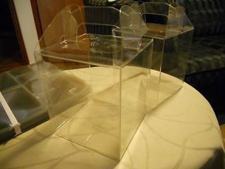 12 Clear Bomboniere Boxes. 4.5 in. square by 5 in. tall. Wedding